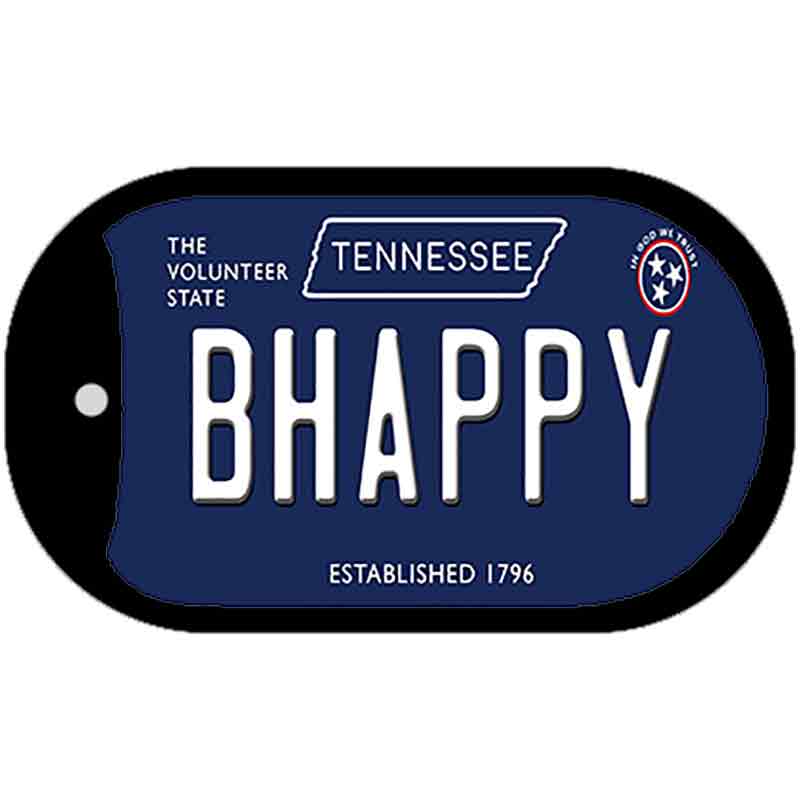 B Happy Tennessee Blue Novelty Metal Dog Tag Necklace