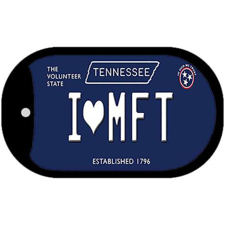 I Heart MFT Tennessee Blue Novelty Metal Dog Tag Necklace