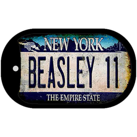 Beasley 11 New York Blue Novelty Metal Dog Tag Necklace