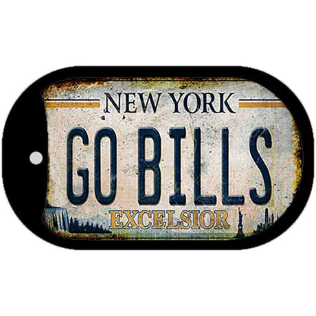 Go Bills New York White Novelty Metal Dog Tag Necklace