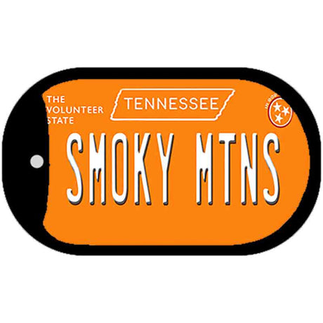 Smoky Mtns Tennessee Orange Novelty Metal Dog Tag Necklace