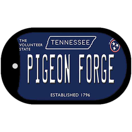 Pigeon Forge Tennessee Blue Novelty Metal Dog Tag Necklace