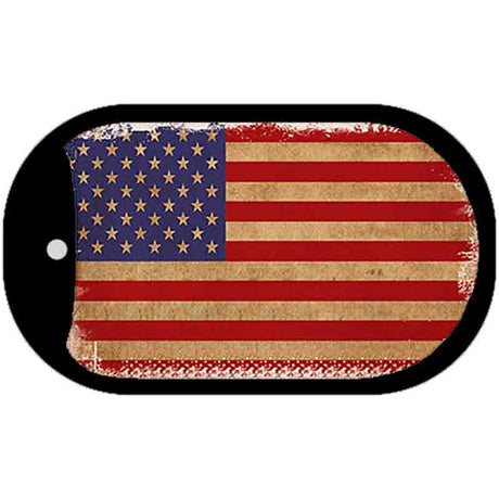 Grunge American Flag Novelty Metal Dog Tag Necklace