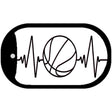 Basketball Heart Beat Novelty Metal Dog Tag Necklace