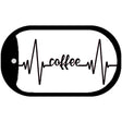 Coffee Heart Beat Novelty Metal Dog Tag Necklace