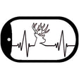 Deer Heart Beat Novelty Metal Dog Tag Necklace