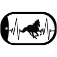 Horse Heart Beat Novelty Metal Dog Tag Necklace
