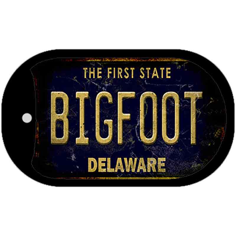 Bigfoot Delaware Novelty Metal Dog Tag Necklace