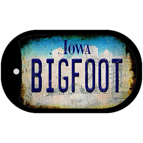 Bigfoot Iowa Novelty Metal Dog Tag Necklace