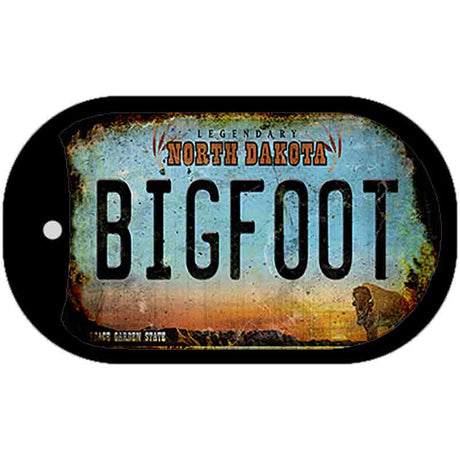 Bigfoot North Dakota Novelty Metal Dog Tag Necklace