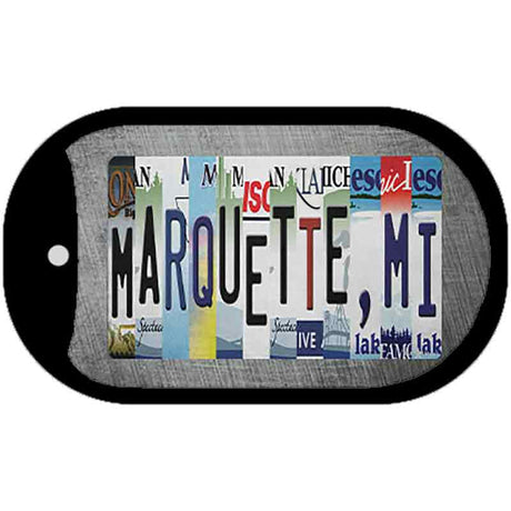 Marquette MI Strip Art Novelty Metal Dog Tag Necklace