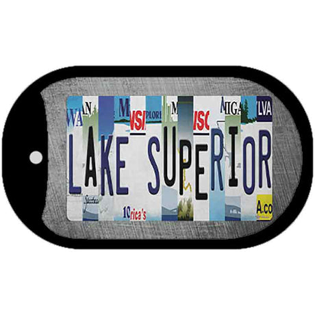 Lake Superior Strip Art Novelty Metal Dog Tag Necklace