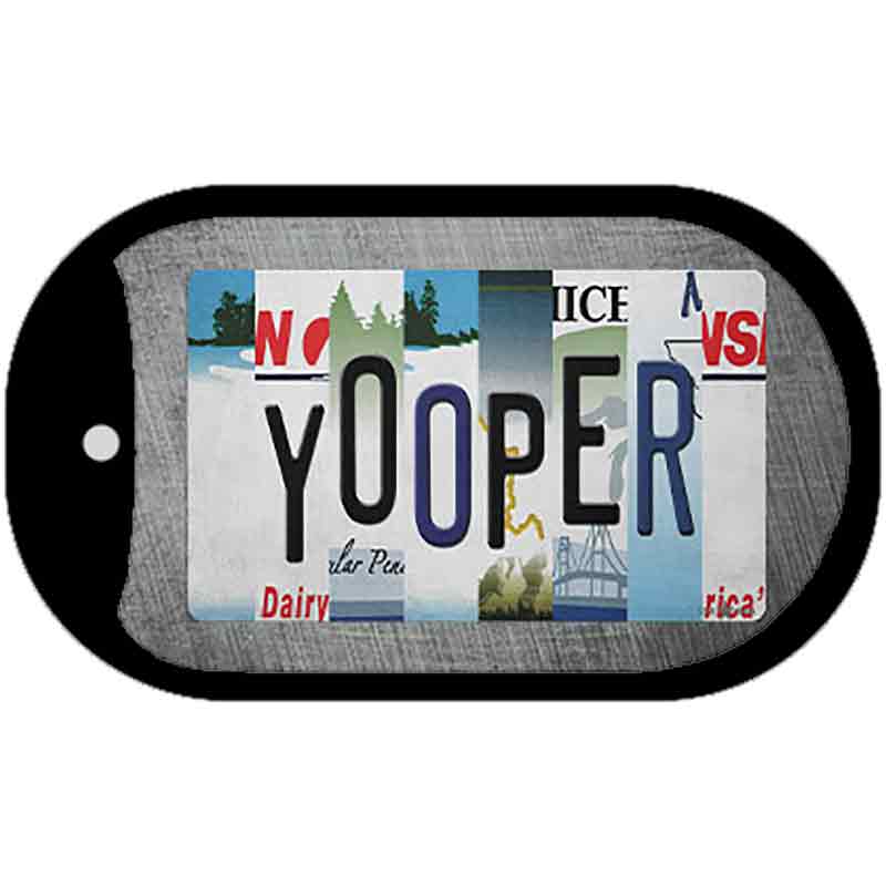 Yooper Strip Art Novelty Metal Dog Tag Necklace