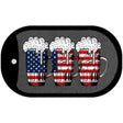 Three Beers America Novelty Metal Dog Tag Necklace