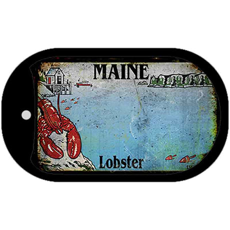 Maine Lobster Blank Rusty Novelty Metal Dog Tag Necklace