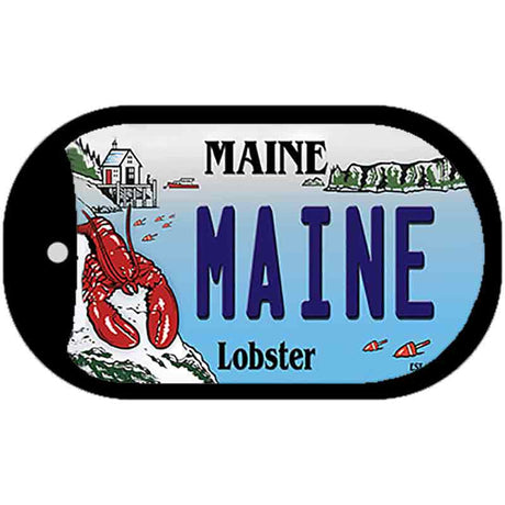 Maine Lobster Novelty Metal Dog Tag Necklace