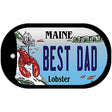 Best Dad Maine Lobster Novelty Metal Dog Tag Necklace