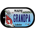 Grandpa Maine Lobster Novelty Metal Dog Tag Necklace