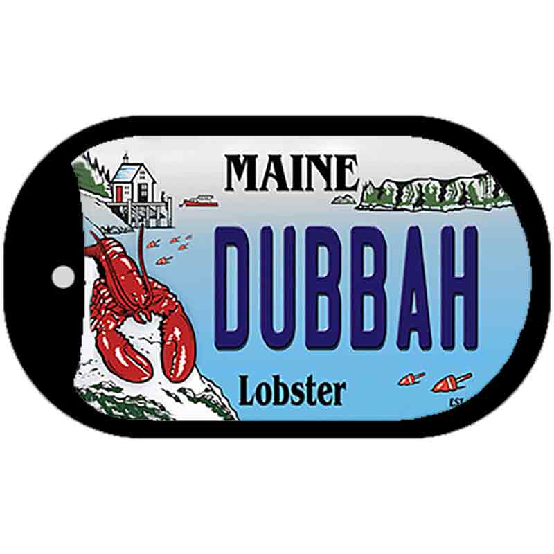 Dubbah Maine Lobster Novelty Metal Dog Tag Necklace