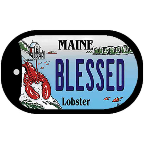 Blessed Maine Lobster Novelty Metal Dog Tag Necklace