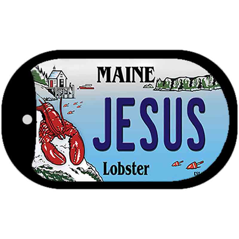 Jesus Maine Lobster Novelty Metal Dog Tag Necklace