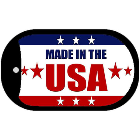 Made In The USA Stars Novelty Metal Dog Tag Necklace