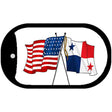 Panama Crossed US Flag Novelty Metal Dog Tag Necklace