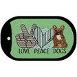 Peace Love Dogs Novelty Metal Dog Tag Necklace