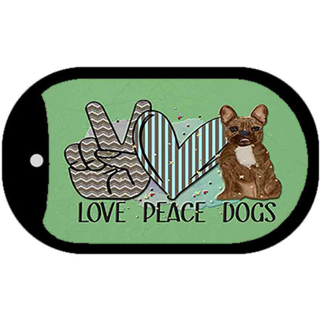 Peace Love Dogs Novelty Metal Dog Tag Necklace