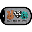 Peace Love Turquoise Novelty Metal Dog Tag Necklace