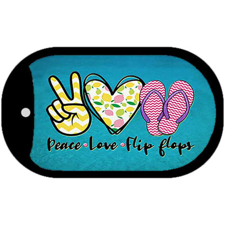 Peace Love Flip Flops Novelty Metal Dog Tag Necklace