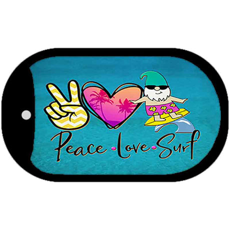 Peace Love Surf Novelty Metal Dog Tag Necklace