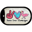 Peace Love Flamingos Novelty Metal Dog Tag Necklace