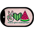 Peace Love Watermelon Novelty Metal Dog Tag Necklace