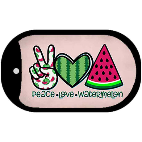 Peace Love Watermelon Novelty Metal Dog Tag Necklace