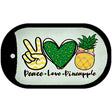 Peace Love Pineapple Novelty Metal Dog Tag Necklace