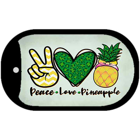 Peace Love Pineapple Novelty Metal Dog Tag Necklace