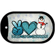 Peace Love Snowman Novelty Metal Dog Tag Necklace