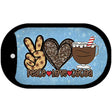 Peace Love Cocoa Novelty Metal Dog Tag Necklace