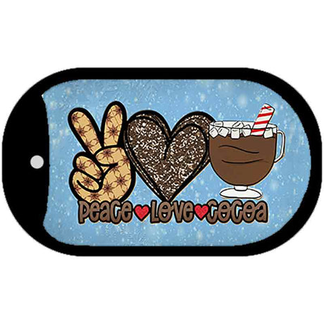 Peace Love Cocoa Novelty Metal Dog Tag Necklace