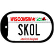 Skol Wisconsin Novelty Metal Dog Tag Necklace