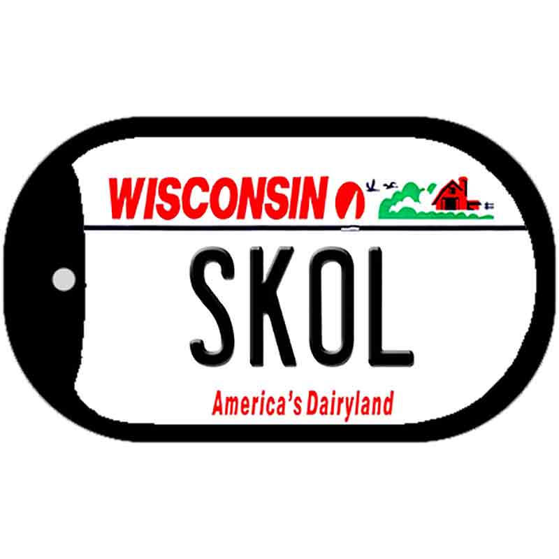 Skol Wisconsin Novelty Metal Dog Tag Necklace