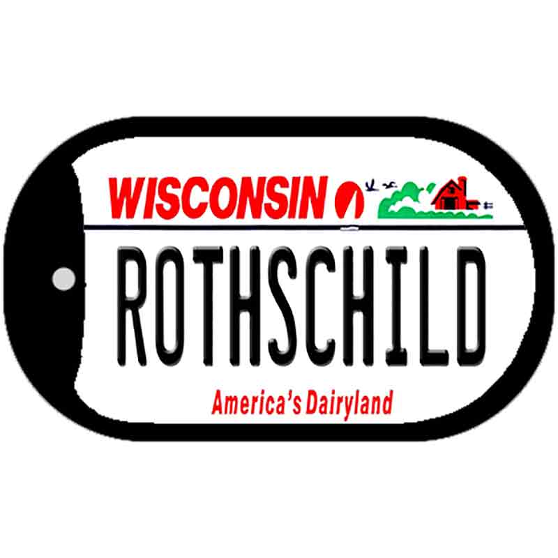 Rothschild Wisconsin Novelty Metal Dog Tag Necklace