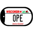 Ope Wisconsin Novelty Metal Dog Tag Necklace