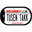 Tusen Takk Wisconsin Novelty Metal Dog Tag Necklace