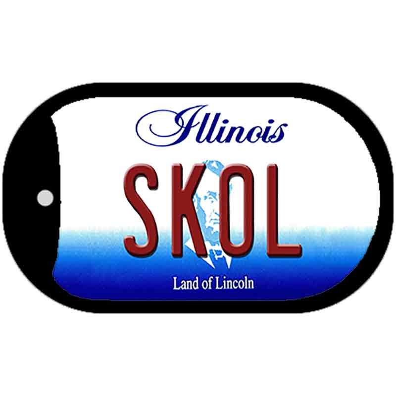 Skol Illinois Novelty Metal Dog Tag Necklace