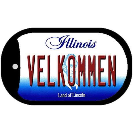 Velkommen Illinois Novelty Metal Dog Tag Necklace