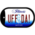 Uff Da Illinois Novelty Metal Dog Tag Necklace