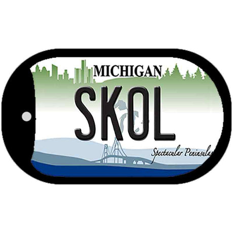 Skol Michigan Novelty Metal Dog Tag Necklace