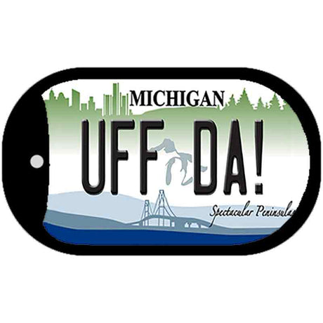 Uff Da Michigan Novelty Metal Dog Tag Necklace